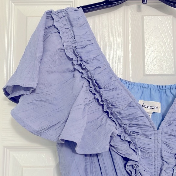 BLUE RUFFLE DRESS - Picture 2 of 4